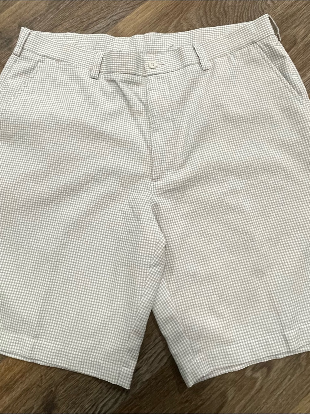 PGA Tour Men's Lightweight Green/White Micro-Check Shorts